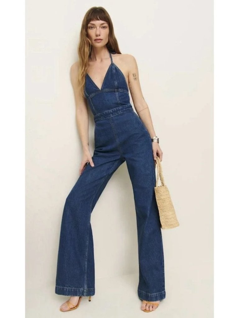 Reformation Lennon Denim Jumpsuit